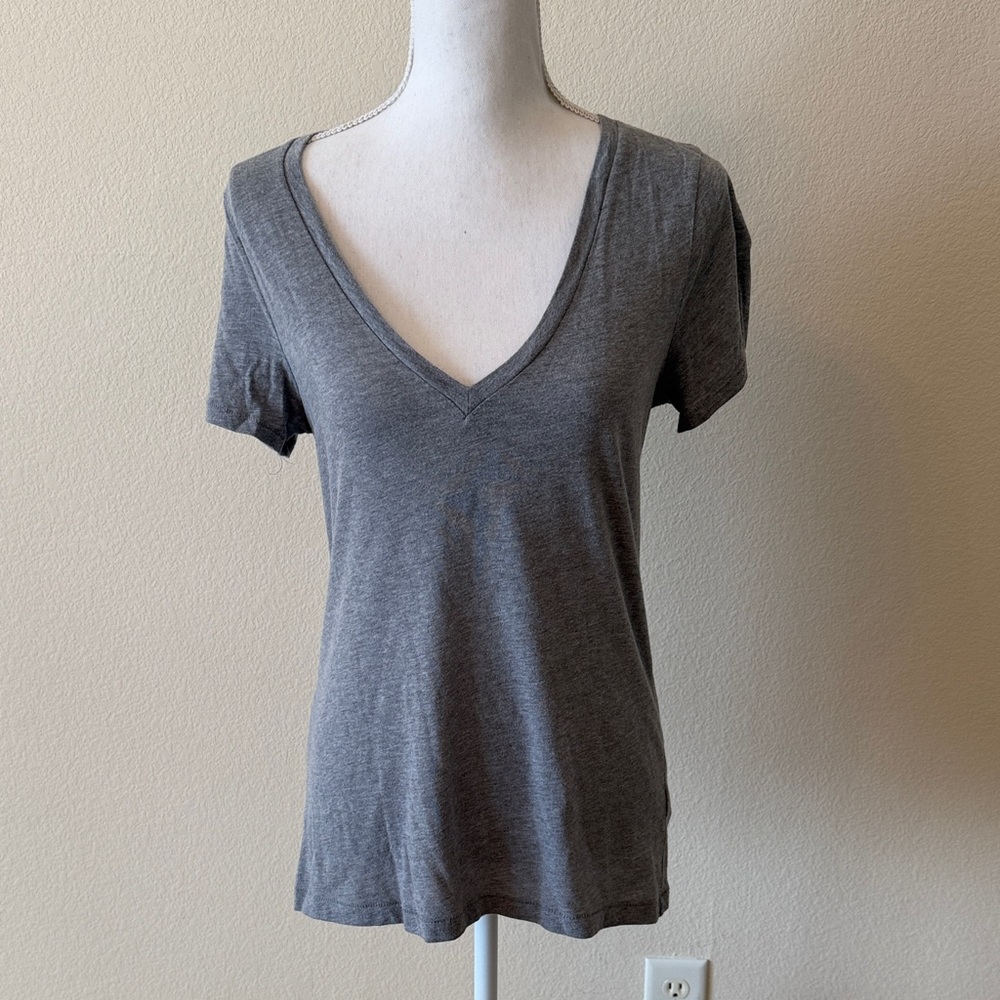 J. Crew Factory Heather Gray V-Neck Tee